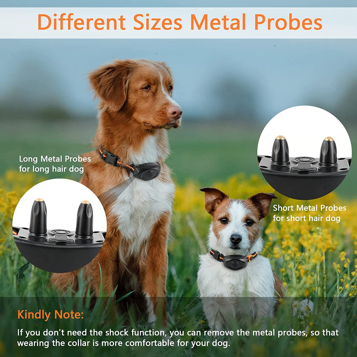 Electronic dog trainer collar with remote control, waterproof, designed to stop barking and train dogs effectively by CJdropshipping.