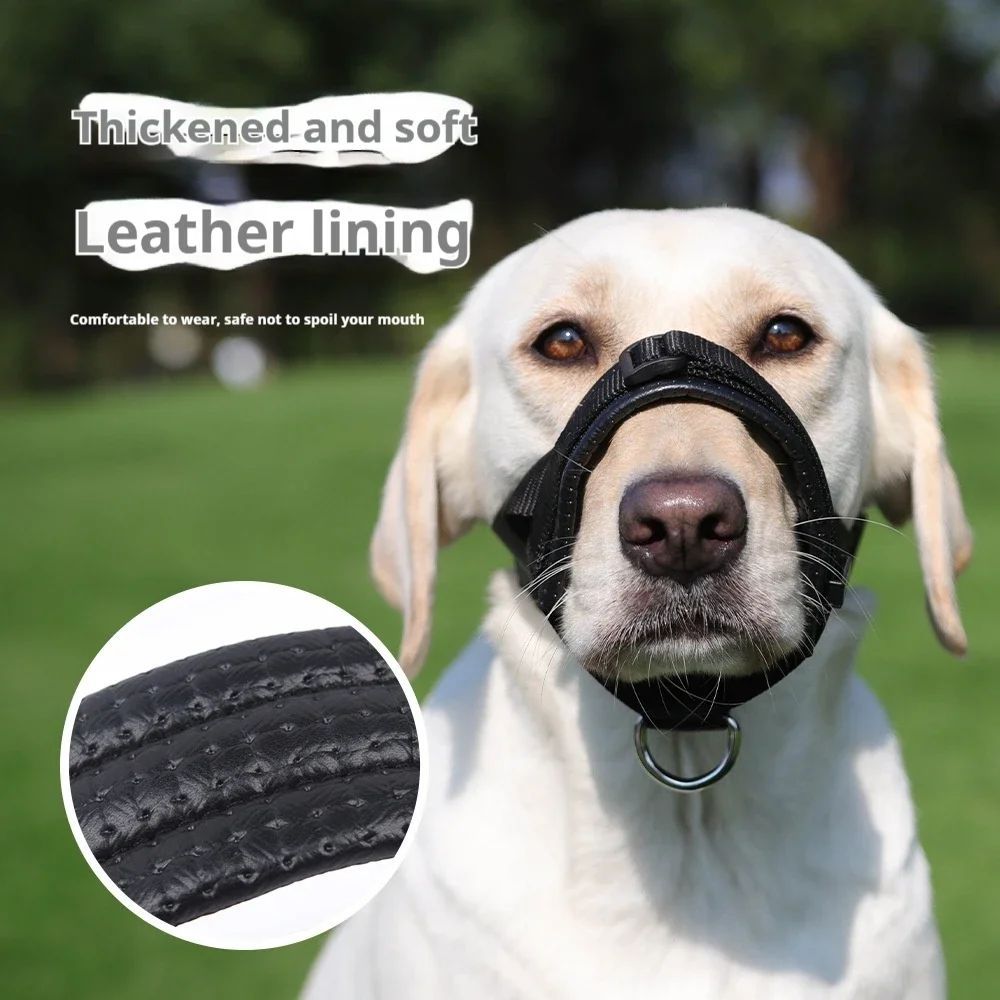 Adjustable soft foam dog muzzle by CJdropshipping, designed to prevent biting and barking with thickened, comfortable padding.