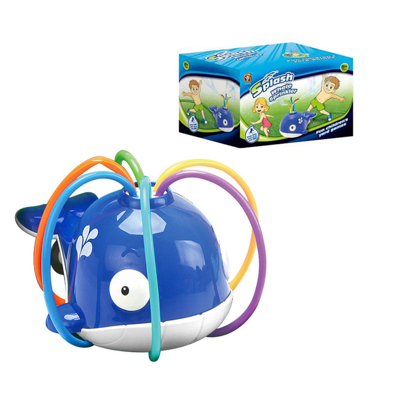 Colorful outdoor water sprinkler toy for kids, featuring cartoon design, ideal for summer yard fun and baby bath play.