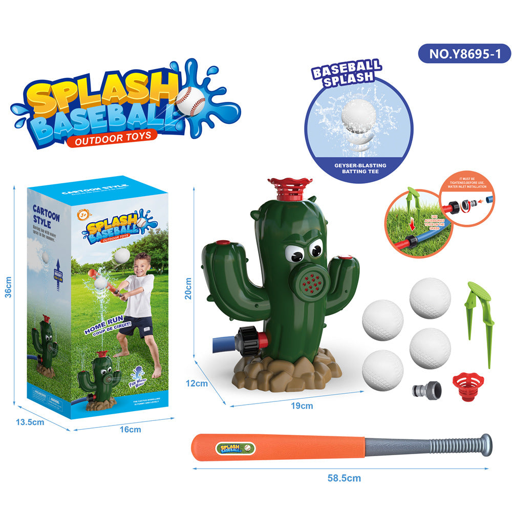 Colorful outdoor water sprinkler toy for kids, featuring cartoon design, perfect for summer garden play and baby bath fun.