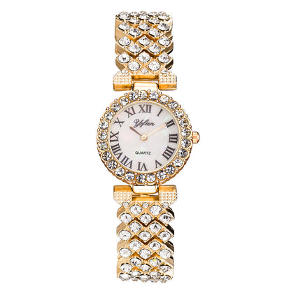 Exquisite Dial And Strap Full Of Diamonds Ancient Roman Scale Women's Watch