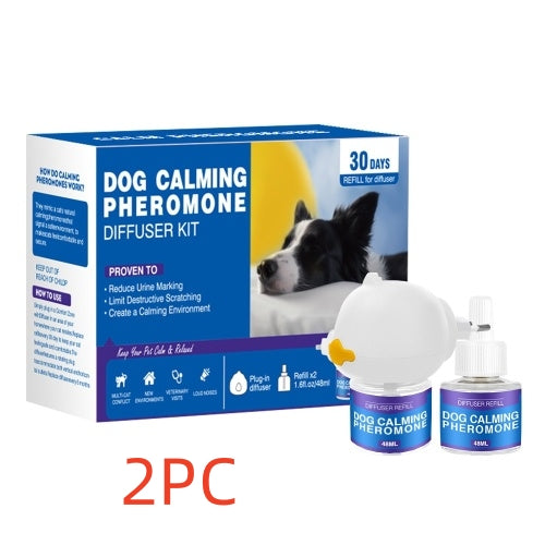 Pet cat and dog anti-stress aromatherapy diffuser by CJdropshipping, soothing mood relaxant for pets, shown with diffuser and essential oils.