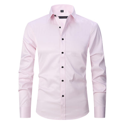Spring And Autumn Formal Casual High-end Black Shirt Men's Long Sleeve