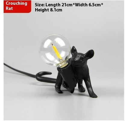Lampe créative nordique en résine mini souris animale