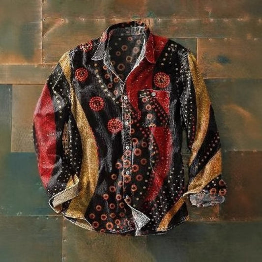 New Retro Men's Long Sleeve Top Shirt