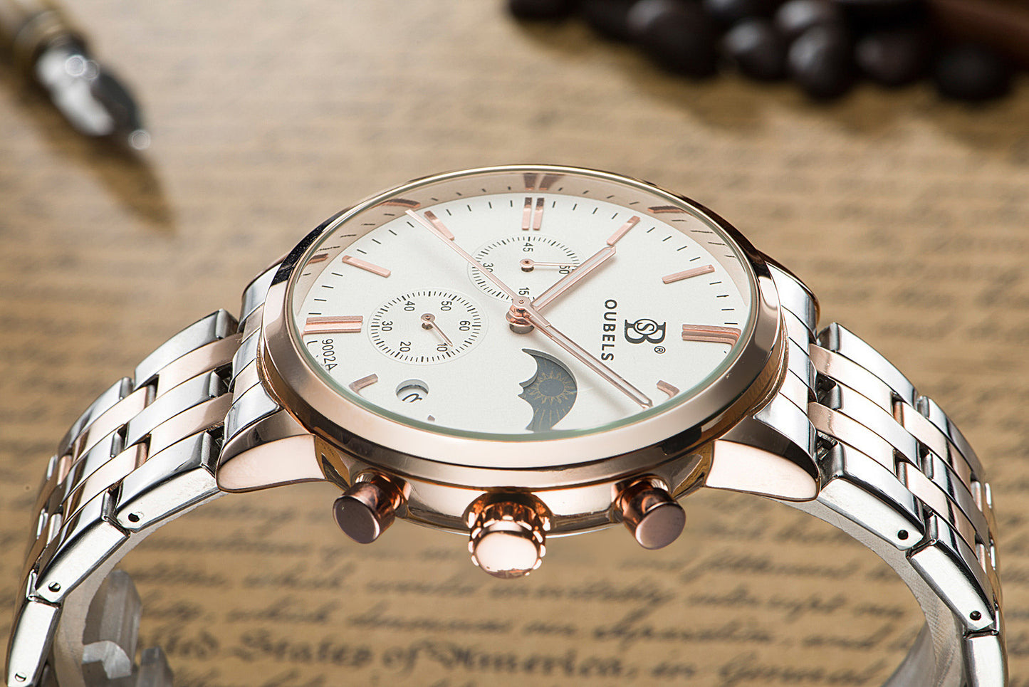 Men's Watch Ceramic Quartz Watch Korean Trend Diamond Fashion Waterproof Genuine Men's Watch
