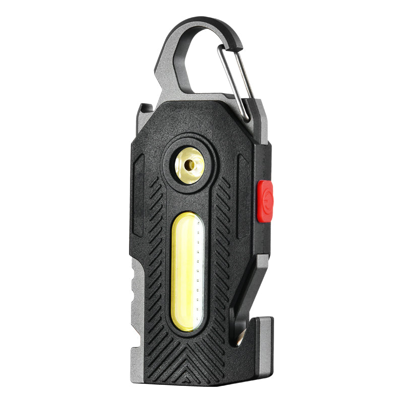Lampe de poche d'urgence multifonctionnelle rechargeable, porte-clés, lumière de travail COB haute luminosité, lumière de maintenance, lampe LED de camping en plein air