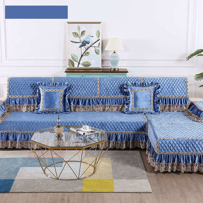 Gold Velvet Four Seasons Sofa Cover Cover Towel Back Towel Living Room Non-slip Fabric Cushion