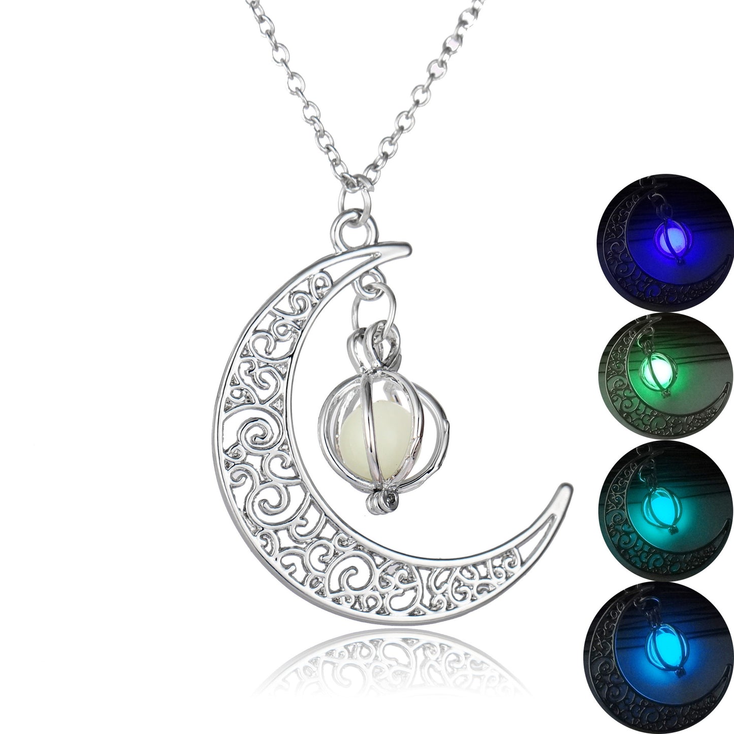 Mode Mond Natürliche Leuchtende Stein Healing Halskette Frauen Geschenk Charme Leuchtende Anhänger Halskette Schmuck