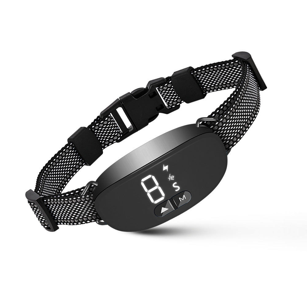 Black and white Bark Stopper dog barking prevention device from CJdropshipping, designed to reduce excessive barking.