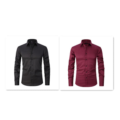 Spring And Autumn Formal Casual High-end Black Shirt Men's Long Sleeve