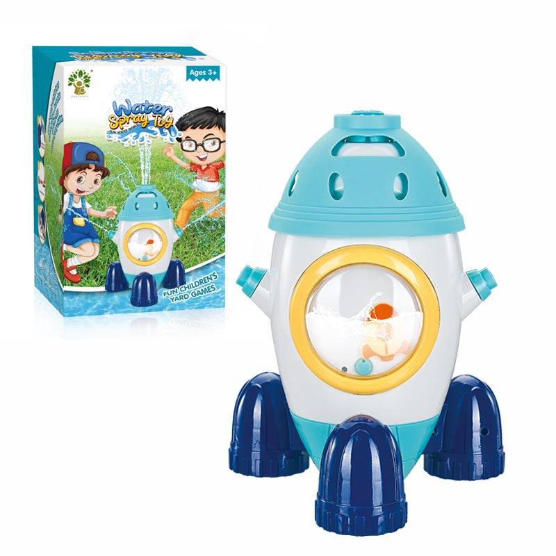 Colorful outdoor sprinkler water toy for kids, featuring cartoon design, ideal for garden summer play and baby bath fun.