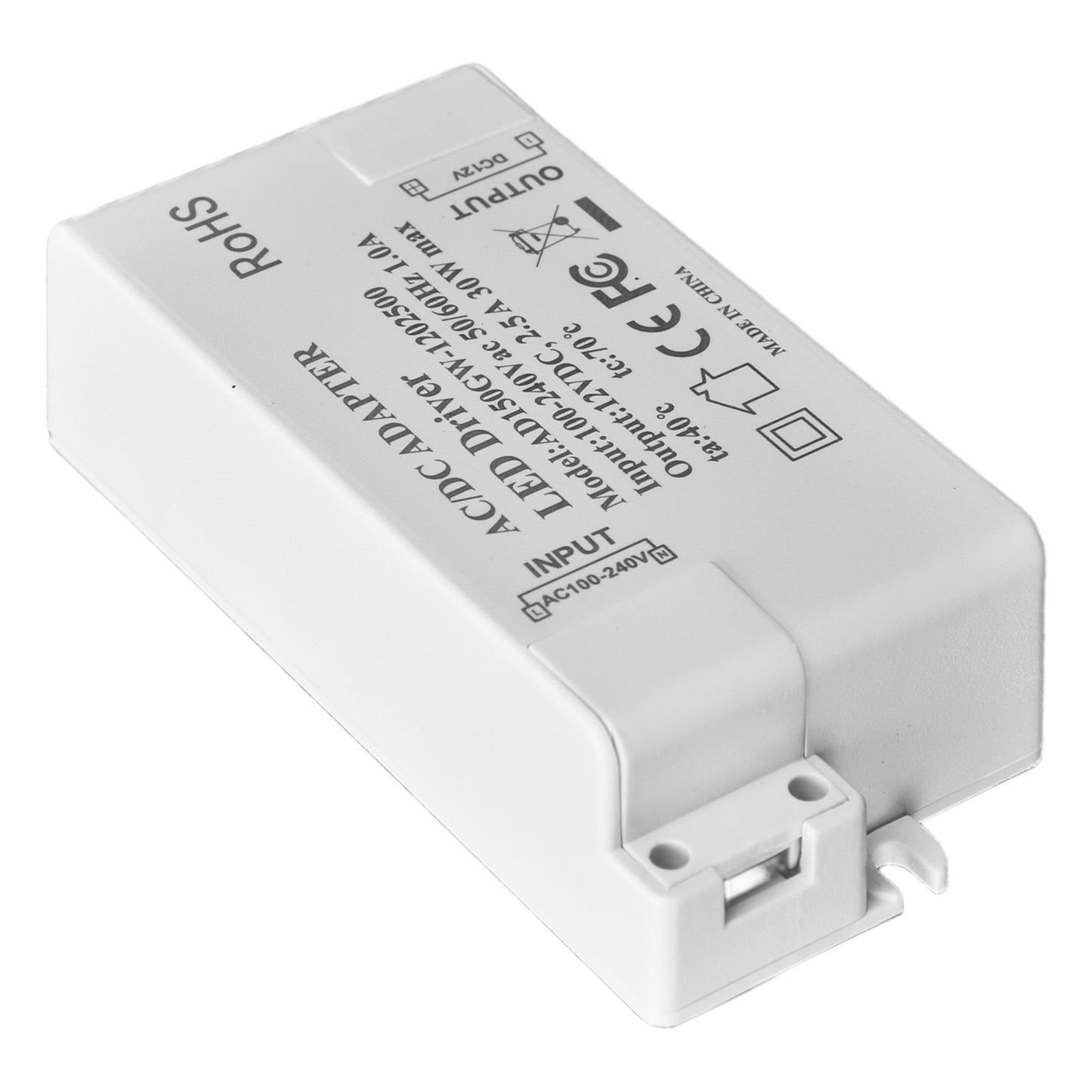 30W DC 12V 2.5A LED Driver Constant Voltage No Flicker LED Light Transformer for Bathroom Restroom AC 100‑240V