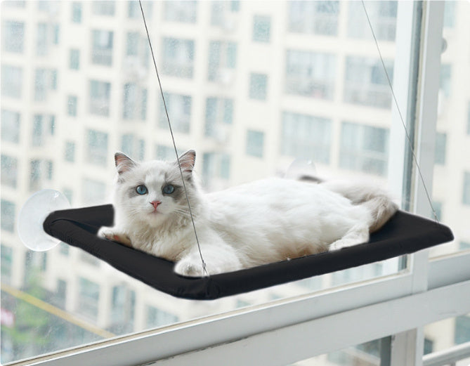 Hängematte für Katzenstreu mit Saugnapf zum Aufhängen am Fenster