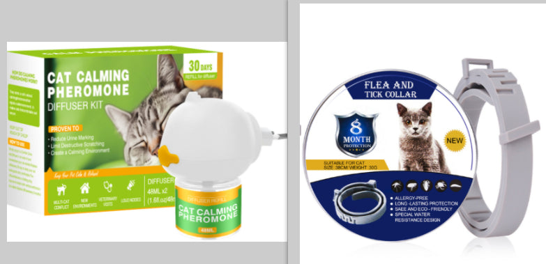 Pet cat and dog anti-stress aromatherapy diffuser with calming essential oils in a sleek, compact design by CJdropshipping.