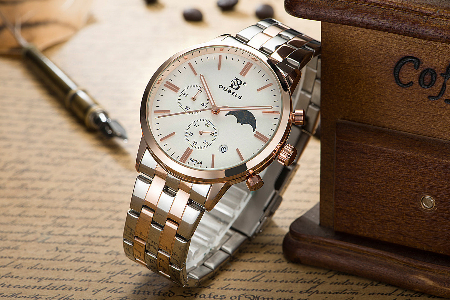 Men's Watch Ceramic Quartz Watch Korean Trend Diamond Fashion Waterproof Genuine Men's Watch