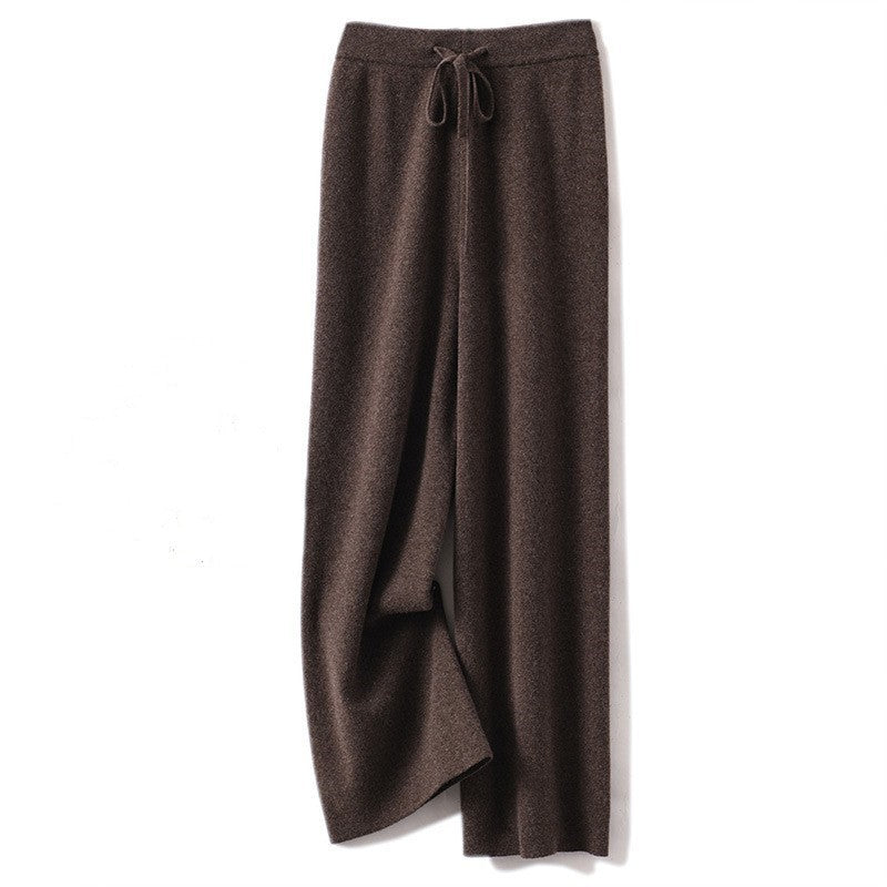 Women's Wool Knitted Wide-leg Pants Mop