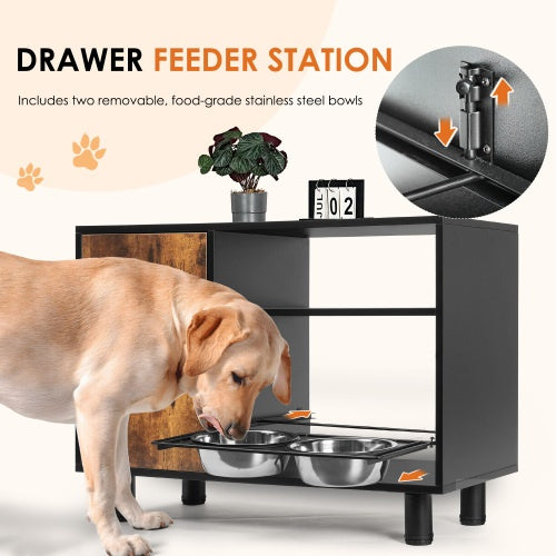 Large Pet Feeder Station, Dog Food Lockers