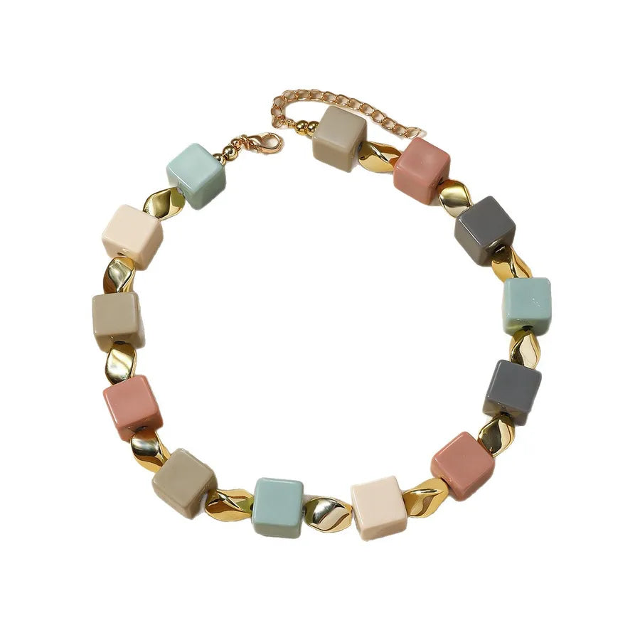 Women's Necklace Cold Tone Geometric Resin Elegant Design