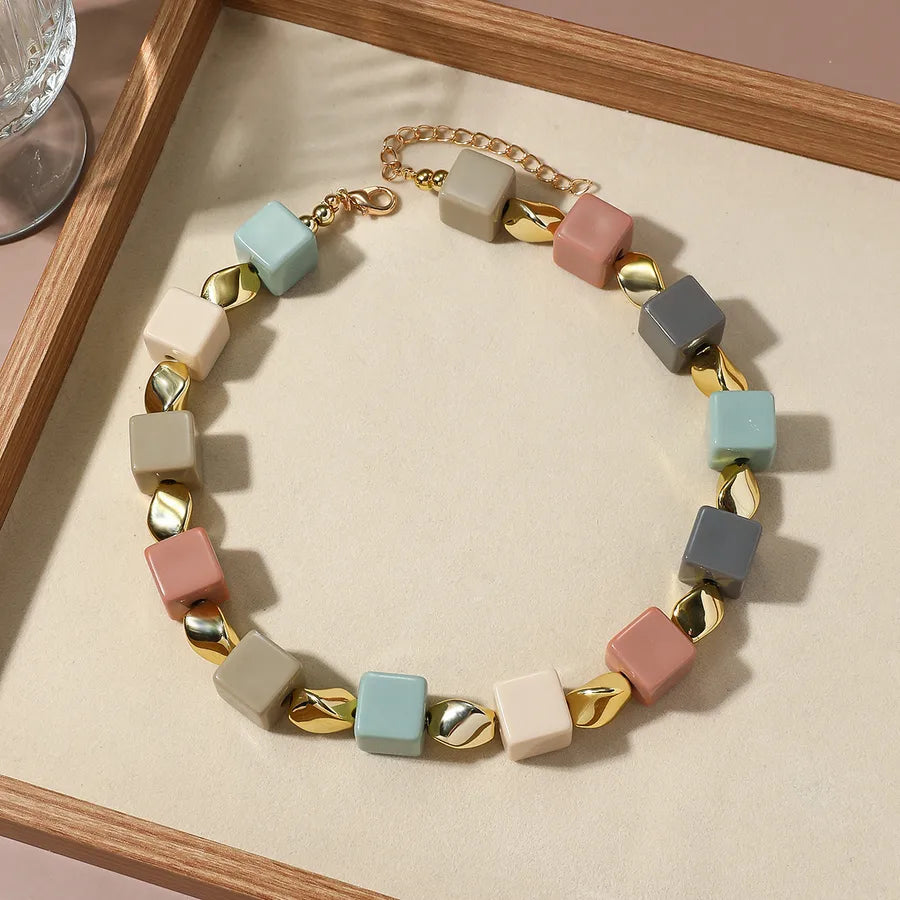 Women's Necklace Cold Tone Geometric Resin Elegant Design